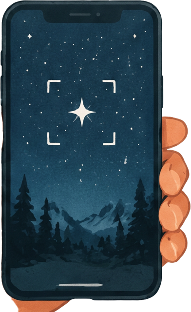 Focusing a phone camera on a bright star