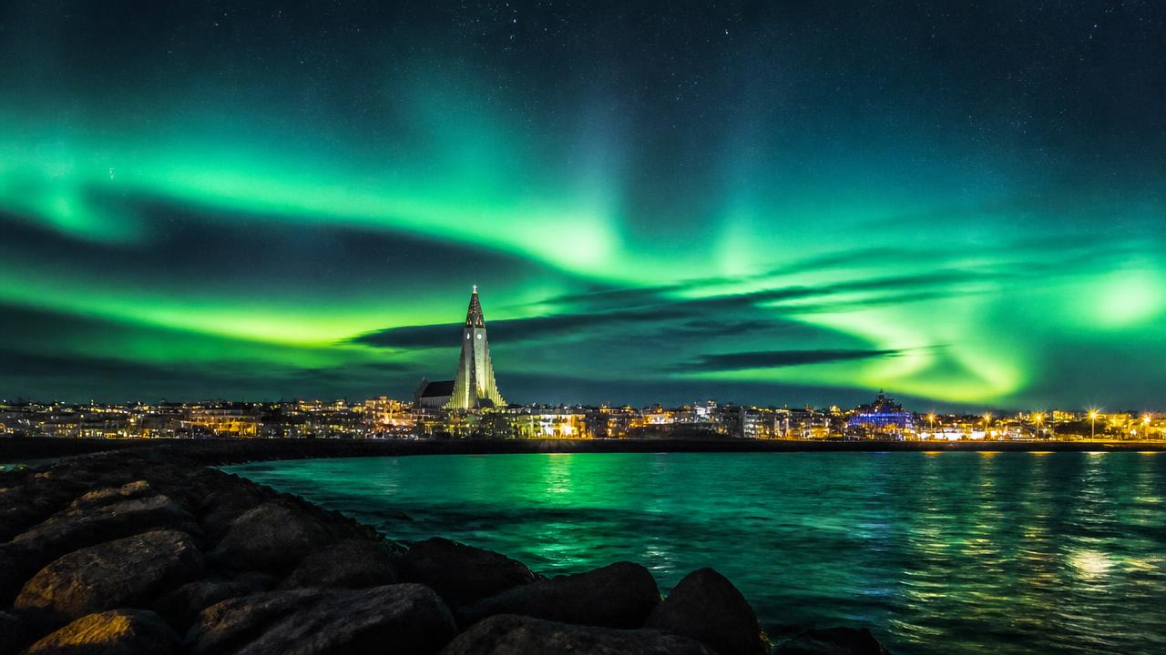 Northern lights in Reykjavík